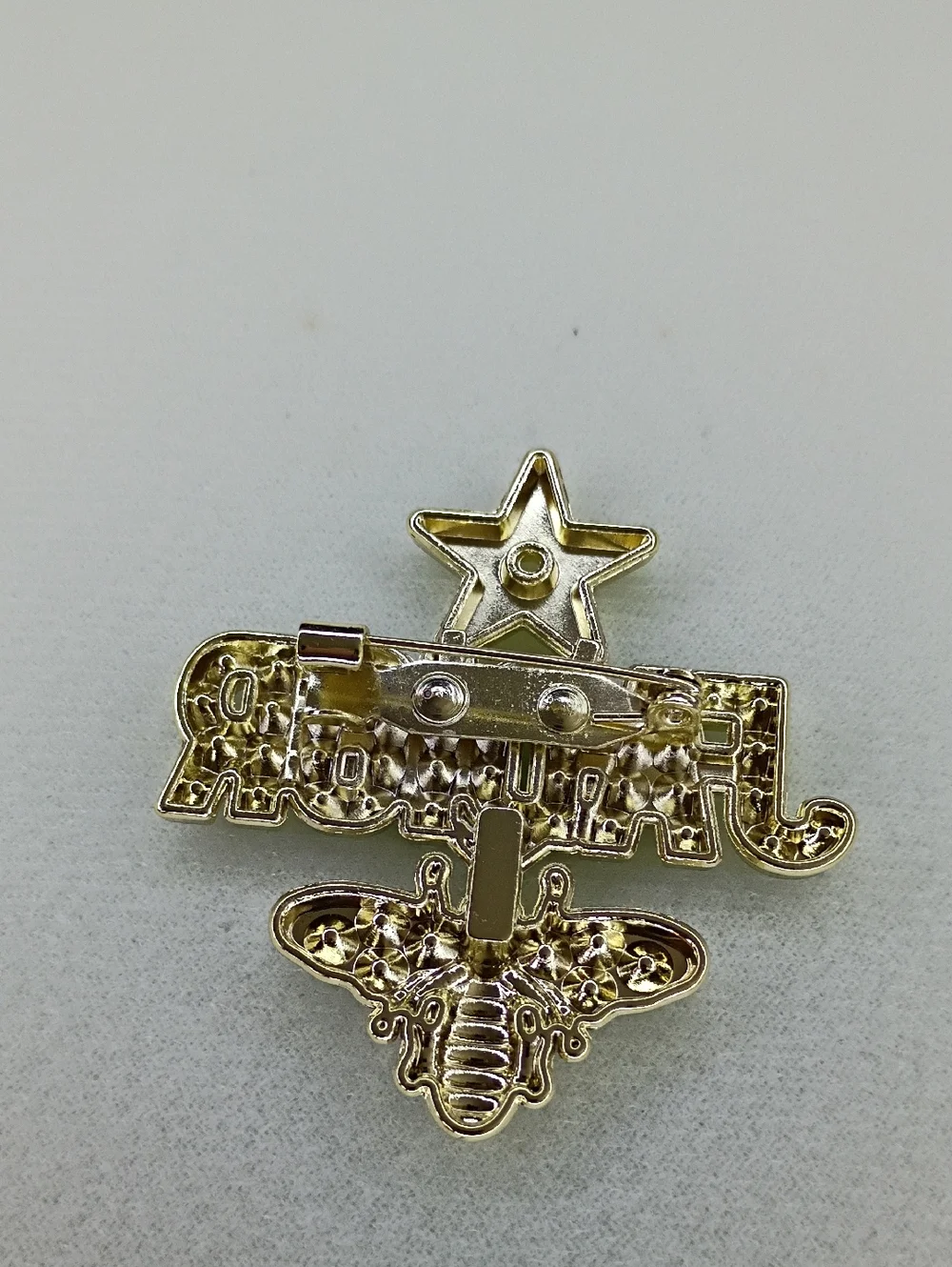 New Fashion Jewelry Crystal Gold Tone Pin with Bee Accent